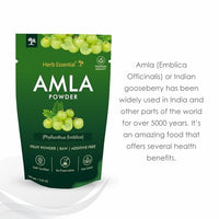 Herb Essential Pure Amla Powder – 100g | 100% Natural Indian Gooseberry | Rich in Vitamin C | Supports Hair Growth, Skin Health & Immunity | Vegan & Paraben-Free