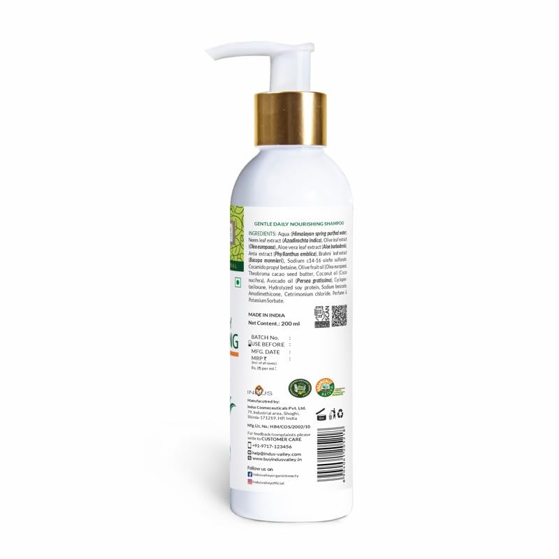 Indus Valley organic shampoo and Conditioner for hair care (Daily Care Shampoo, 200 ml (Pack of 1))