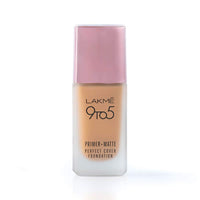 Lakmé 9To5 Primer + Matte Perfect Cover Liquid Foundation for combination Skin,Buildable, W240 Warm Beige, 25 Ml And Lakmé Insta Eye Liner, Black, 9Ml