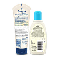 Combo pack Aveeno Baby Soothing Relief Moisture Cream (227g) + Wash and Shampoo (100ml) | With natural oat extract | Hypoallergenic, pediatrician recommended | Cleanses, nourishes, soothes & protects baby's sensitive skin