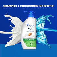 Head & Shoulders 2-in-1 Cool Menthol Anti Dandruff Shampoo + Conditioner for Women & Men, With Almond Milk (650 ml)