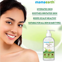 Mamaearth Aloe Vera Gel for Skin & Hair | With Pure Aloe Vera & Vitamin E | Hydrates Skin | Soothes Irritated Skin | Keeps Scalp Healthy | For Men & Women | 300 ml