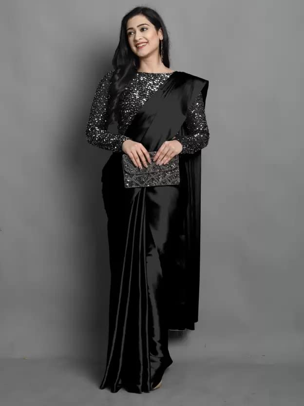 Regolith Designer Sarees for Women 's  Georgette ready to wear sarees for women With Fancy Saree Blouse Piece