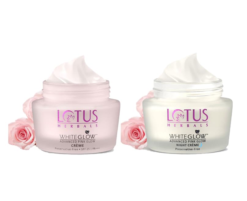 Lotus Herbals Purglow Advanced Pink Glow Day Cream_50g + Pink Glow Night Cream 50g(Set of 2)