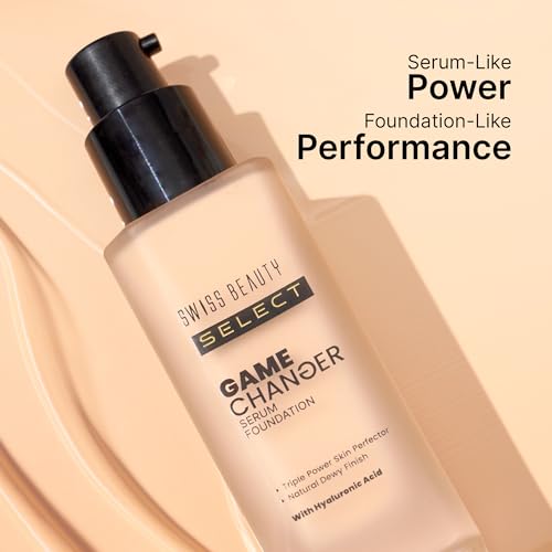 Swiss Beauty Select Game Changer Serum Lightweight Foundation | With Natural and Dewy finish | Shade- Creamy Vanilla, 30gm |