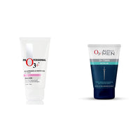 O3+ Brightening and Whitening Face Wash, 50g & O3+ ALPHA MEN Acno D-TAN Scrub With Hyaluronic & Mint 50g - Detan Scrub for TAN removal Combo