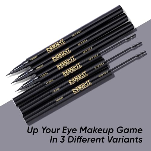 Insight Cosmetics Eyebrow Define Duo (2 in 1) | Eyebrow Tinted Gel with a slim, precise Spoolie | Long lasting, Smudgeproof & Water Resistent Formula | Semi Matte Finish | 2.5 g (Brown)
