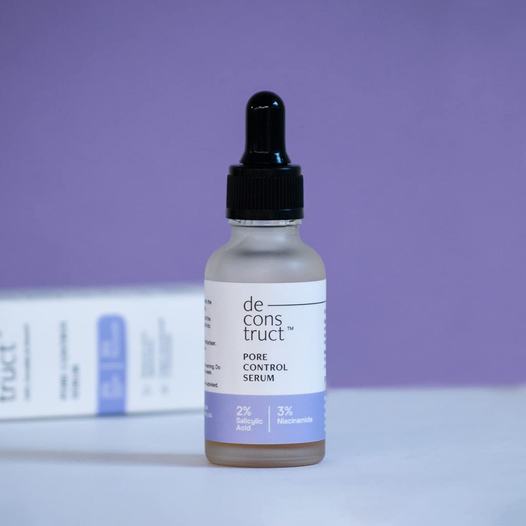 Deconstruct Pore Control Face Serum |2% Salicylic Acid 3% Niacinamide Serum For Acne, Acne Marks, Open Pores & Blackheads | Controls Oil | Beginner Friendly | 30ml
