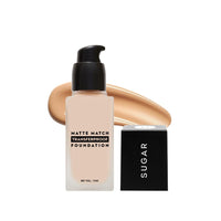 SUGAR Cosmetics Matte Match Transferproof Foundation|Upto 24 Hr Wear|Waterproof|Suits All Skin Types|30Ml (55 Americano, Full, Lotion)