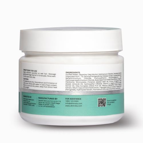 DHI Hair Mask with Moringa, Hibiscus, Shea Butter & Rosemary | Strengthens & Promotes Hair Growth | Suitable For All Hair Types | For Men & Women | 200 ml