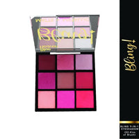 Blue Heaven Bling 9 in 1 Eyeshadow Palette | Highly Pigmented and Easily Blendable Eye Makeup | Matte & Metallic Shades | Long Lasting and Lightweight | Kiss of Blush, 9g