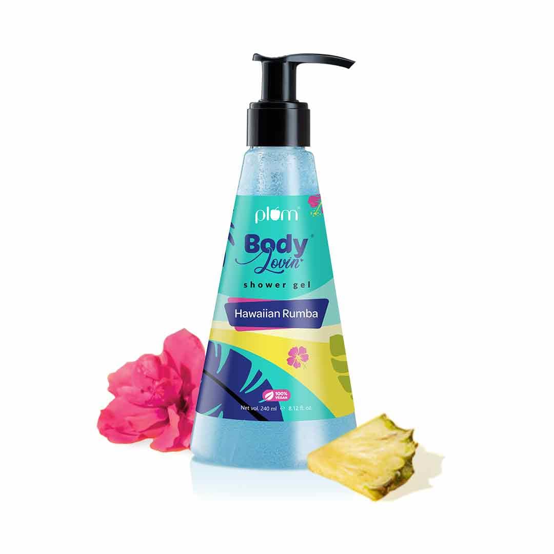 Plum Bodylovin' Hawaiian Rumba Shower Gel | SLS-Free Body Wash for Women & Men | Long Lasting Beachy Fragrance | Body Cleanser with Aloe-Infused Nourishing Formula for Soft & Smooth Skin - 240ml