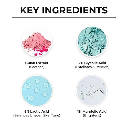 Dr. Sheth's Gulab & 2% Glycolic Acid Body Peel for Glowing Skin | 5 Mins Chemical Peel with 5% Lactic Acid & Rose Extracts | Exfoliating Peel for Brightening and Tan Removal | Men & Women | 100g