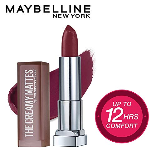 Maybelline New York Color Sensational Creamy Matte Lipstick, 696 Burgundy Blush, 3.9g and Maybelline New York Color Sensational Creamy Matte Lipstick, 695 Divine Wine, 3.9g