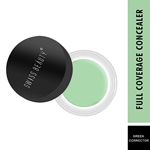Swiss Beauty Full Coverage Concealer, Shade- Green Corrector, 10gm