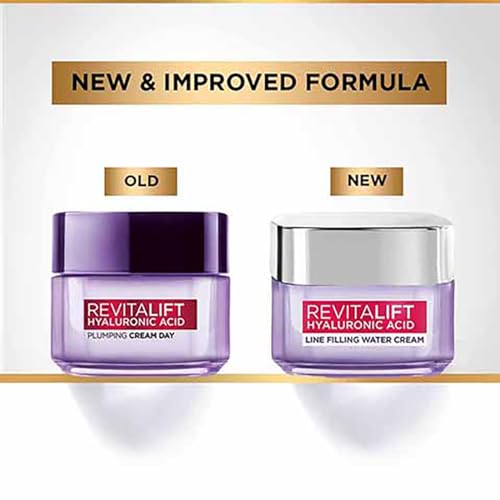 L'Oreal Paris Day Cream for Women, Hydrates and Replumps, For Radiant Skin, Revitalift Hyaluronic Acid, 50ml