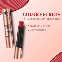 Lakyou Beauty Color Secrets | Non-Transfer Matte Lipstick | Bold Red | Long Lasting Wear | 4g | (B12(Sexy Red))