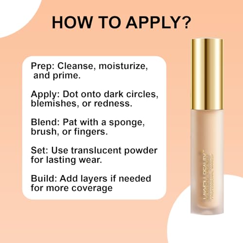 Lakyou Beauty High Coverage Liquid Concealers | Lightweight | Full Coverage | Smooth Finish | Long Lasting | Shade-03(Natural Beige) | 5.5ml
