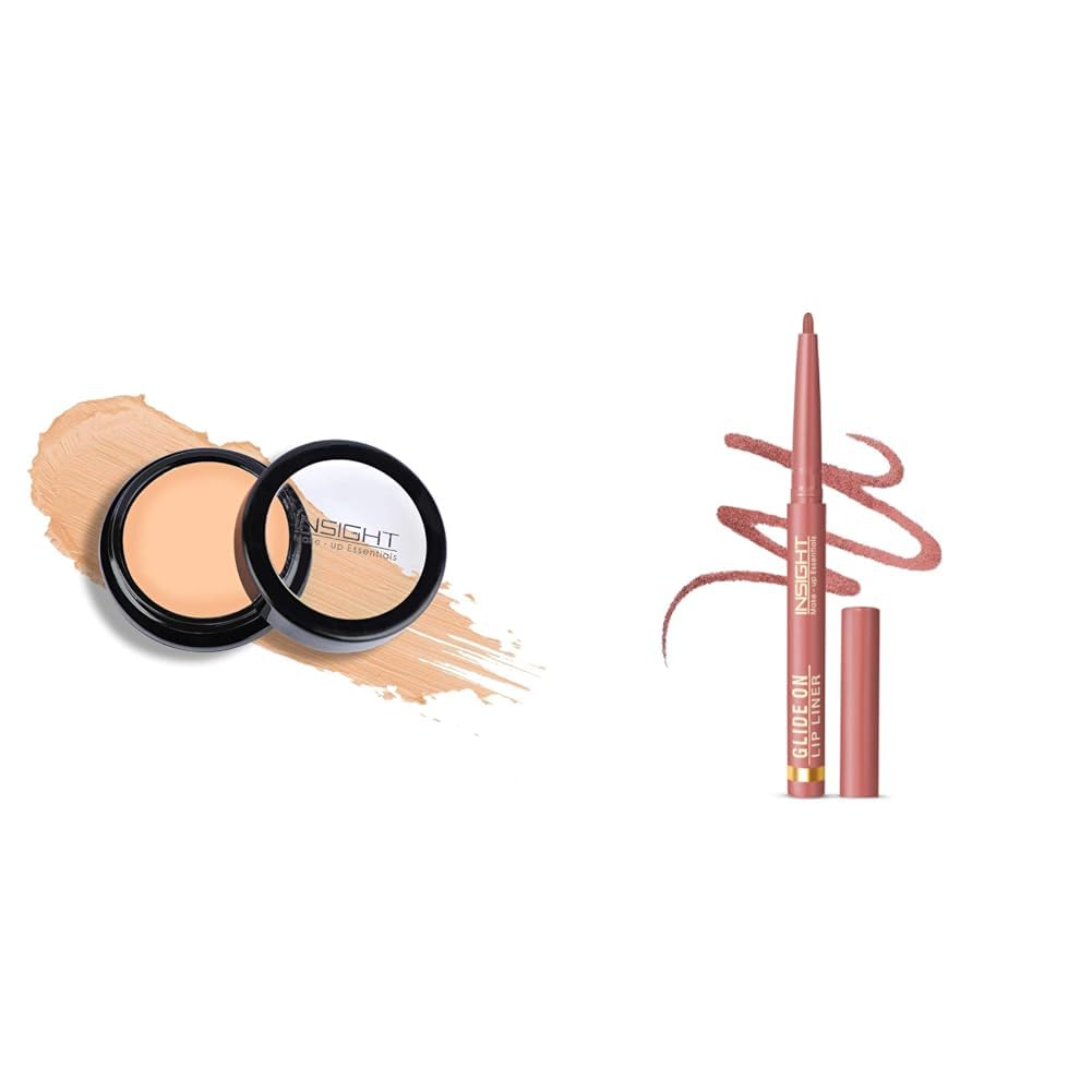 INSIGHT Makeup Matte Concealer For All Skin Types|Hd Look|Waterproof|Minimize Fine Lines|Medium Coverage&Cosmetics Glide On Lip Liner|One Swipe Smooth Application|Long Lasting Lip Pencil,1 Count