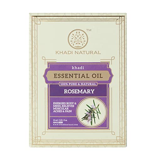 KHADI NATURAL Ayurvedic Rosemary Essential Oil| For for Skin, Hair growth, Aromatherapy| Stress-relieving properties| Natural and Therapeutic| 15ml