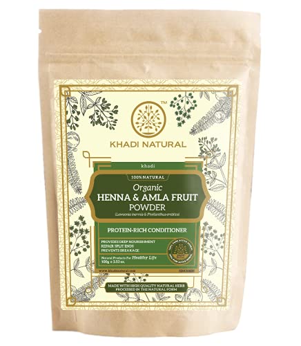 Khadi Natural Organic Amla & Hibiscus Powder Combo | Nourishing Hair Formula for Strength | Provides shine & Natural Color - (200gm x 2)
