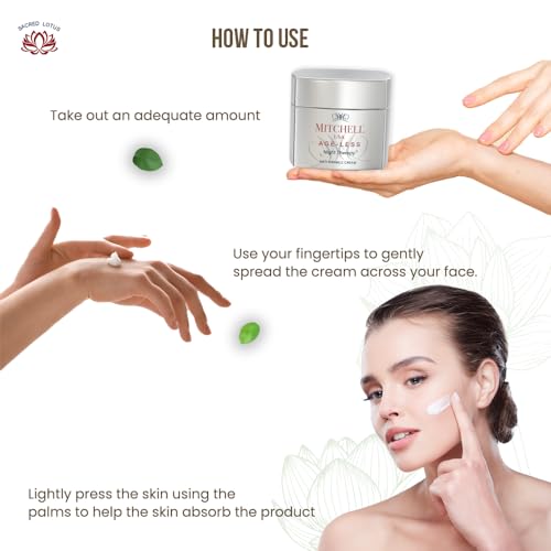 Mitchell USA Night Therapy Anti Aging Night Cream Reduces Wrinkles, Hydrates Skin & Improves Skin's Texture Lotus Seeds Extract, Brahmi Extract & Cocoa Butter for Unisex All Skin Type, 50g