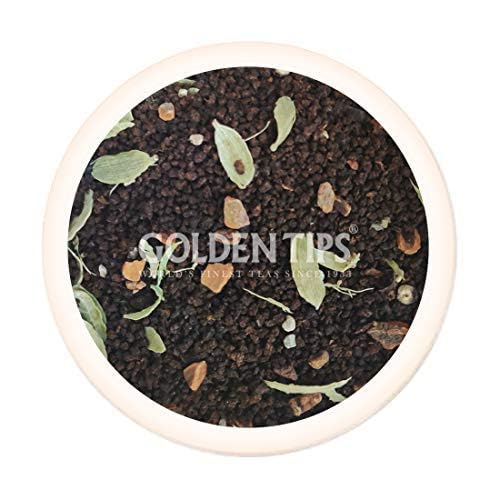Golden Tips Masala Chai Loose Leaf Tea, Authentic Spiced Blend with Cardamom (Elaichi), Cinnamon, Cloves & Black Pepper, Rich & Aromatic, Best with Milk, (500 Gram, 250 cups)
