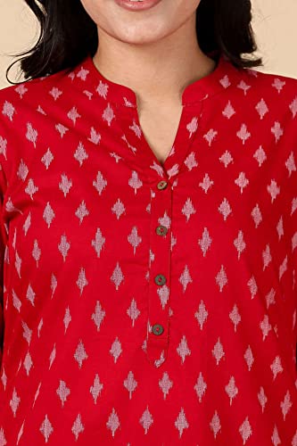 in. fuse by Shoppers Stop Mandarin Neck Printed Cotton Women Straight Fit Kurta
