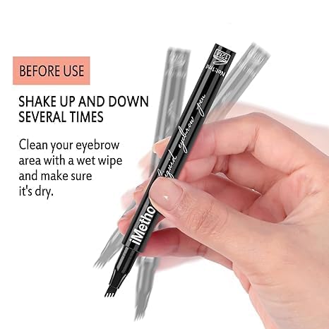Tmisham Store Eyebrow Pen- Black, Waterproof & Smudge-proof, One Swipe Application with Micro Precision, Natural & Long-lasting Finish, For Denser & Fuller Eyebrows, Easy to use(pc of 1)