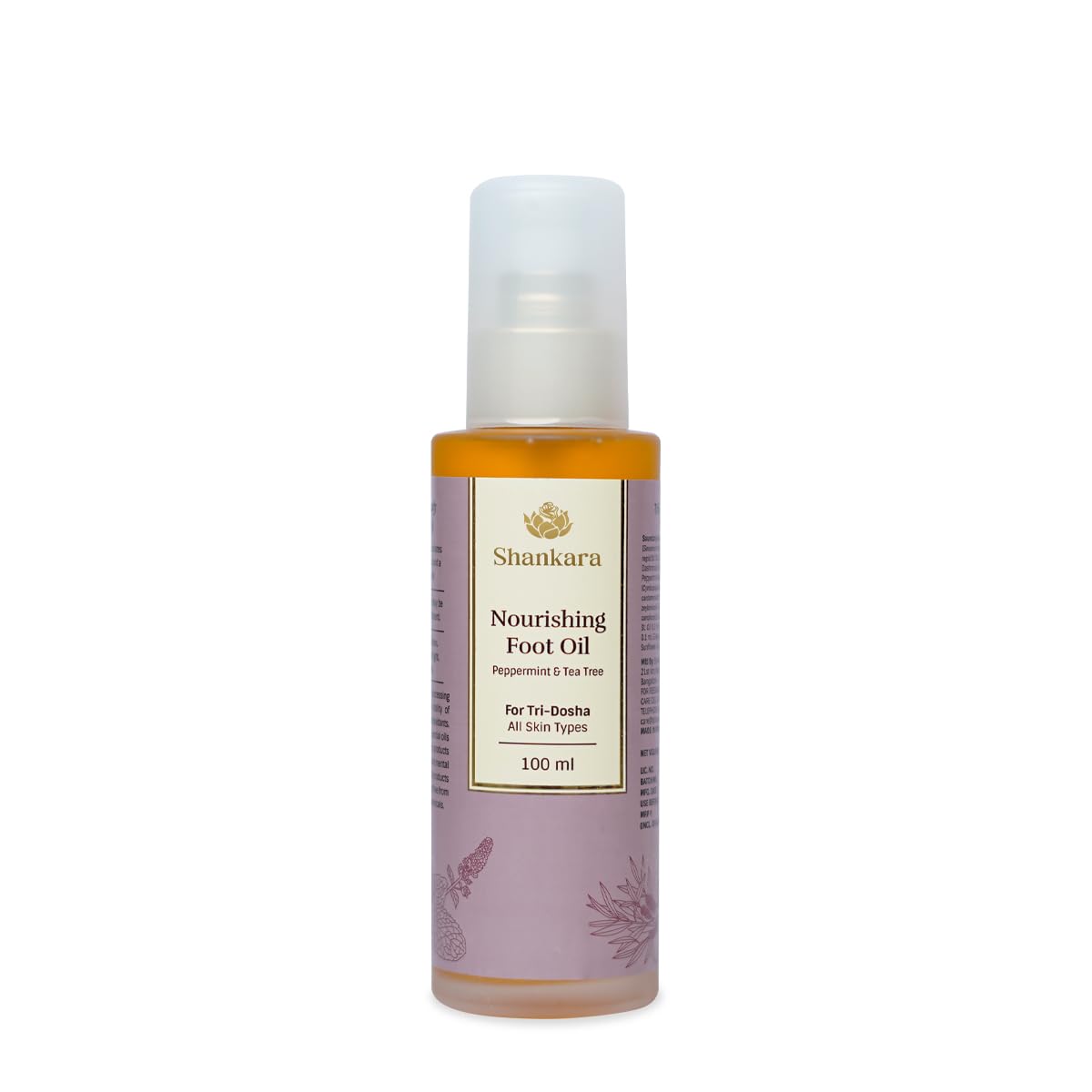 Shankara Nourishing Foot Oil, With Pure Essential Oils of Peppermint and Tea Tree, Suitable for Tri-Dosha and All Skin Types - 100ml