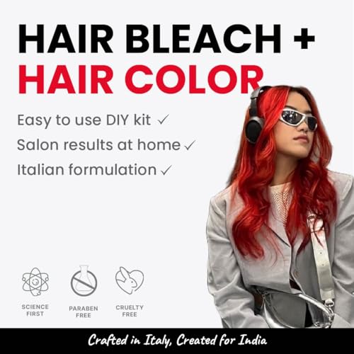 2.Oh! Italian- Red Hair Color DIY Kit | Semi Permanent Hair Color + Hair Bleach for Hair Color | Hair Highlights for Women & Men | Hair Bleach with Plex & Argan oil| Lightening Kit