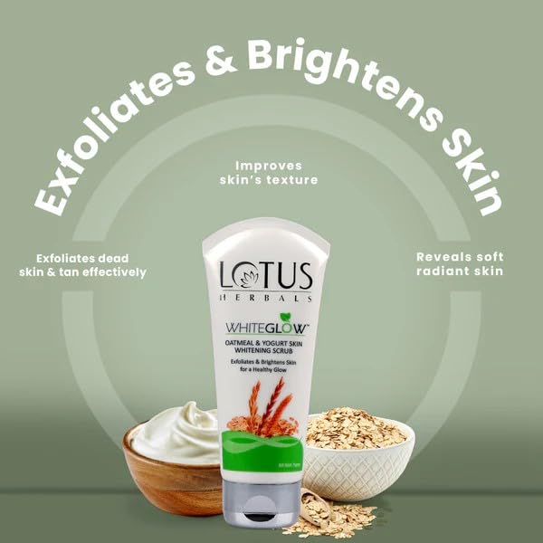 Lotus Herbals Whiteglow Gel Cream 60g, Nourishing Night Cream 60g, Oatmeal Scrub 100g, Set of 3