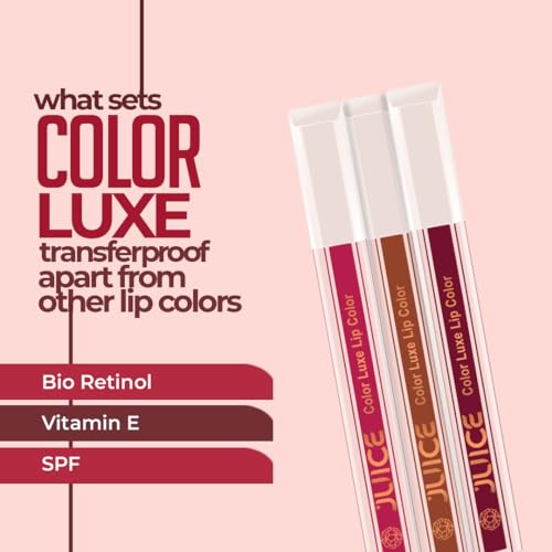 Juice Matte Luxe Lipstick - Vitamin E Enriched, Smudge-Free with Bio Retinol, Moisturizing Lock Technology, SPF 15, Long-Lasting (Pink Desire - M01)