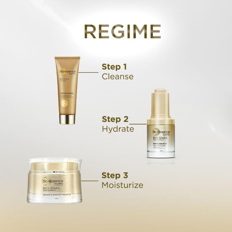 Bio Essence Bio-Snail Repair & Smooth Cream With Snail Extract (50Gm) | Non-Sticky And Fast-Absorbing Cream For Deep Hydration | Snail Mucin | Snail Moisturizer | Formulated For Indian Conditions