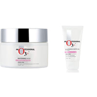 O3+ Whitening Mask for Skin Whitening, Tightening and Pigmentation Control - Infused with Natural Lavender and Cucumber Botanical Extracts (50g) & O3+ Brightening and Whitening Face Wash, 50g