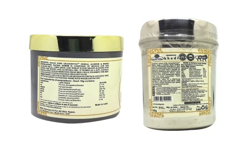 Khadi Pure Almond Honey (50g) & Rose Papaya Face Scrub, 50 g (Pack of 2)