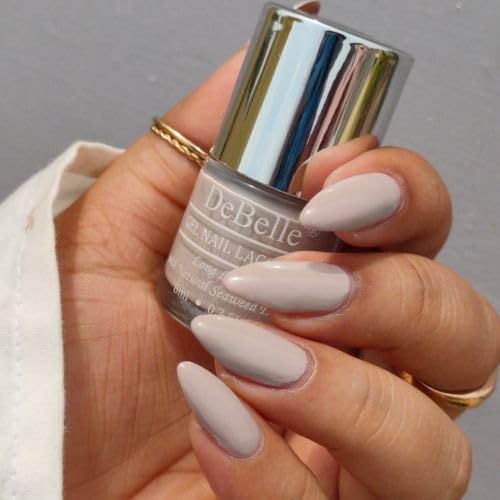 DeBelle Gel Nail Polish Porcelain Isabela (Porcelain Beige Nail Paint)|Non UV - Gel Finish |Chip Resistant | Seaweed Enriched Formula| Long Lasting|Cruelty and Toxic Free| 8ml