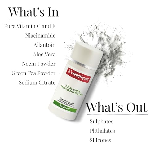 iCosmetiques Glow-Boosting Essentials | Face Wash Powder & Radiant Glow Face Serum Combo | Blend of Vitamin C, Niacinamide, Neem & Aloe Vera | Deep Cleanse, Brighten & Nourish all Skin Type | Unisex