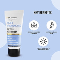 Dr. Sheth's Haldi & Hyaluronic Acid Oil-Free Moisturizer | Lightweight Moisturiser | Rehydrates Dull Skin | With 1% Hyaluronic Acid, Cica Extract & Aquaporin Boosters | For Women & Men | 50G