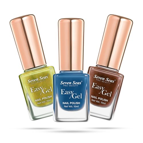 Seven Seas Easy Gel Nail Polish | Quick Dry Gel Nail Polish, Pack of 3 (Combo-22, 30ml)