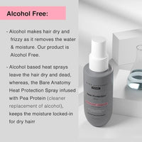 Bare Anatomy Heat Protection Spray Serum| Controls Frizz for up to 24 Hrs | Vitamin E, Pea Protein & Veg Keratin Enriched | Paraben Free | For Women & Men | Vegan |230 °C Heat Protection 150 ml