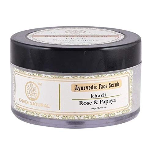 Khadi Natural Rose and Aloevera Face Massage Gel, 100g & Khadi Natural Rose and Papaya Face Scrub, 50g