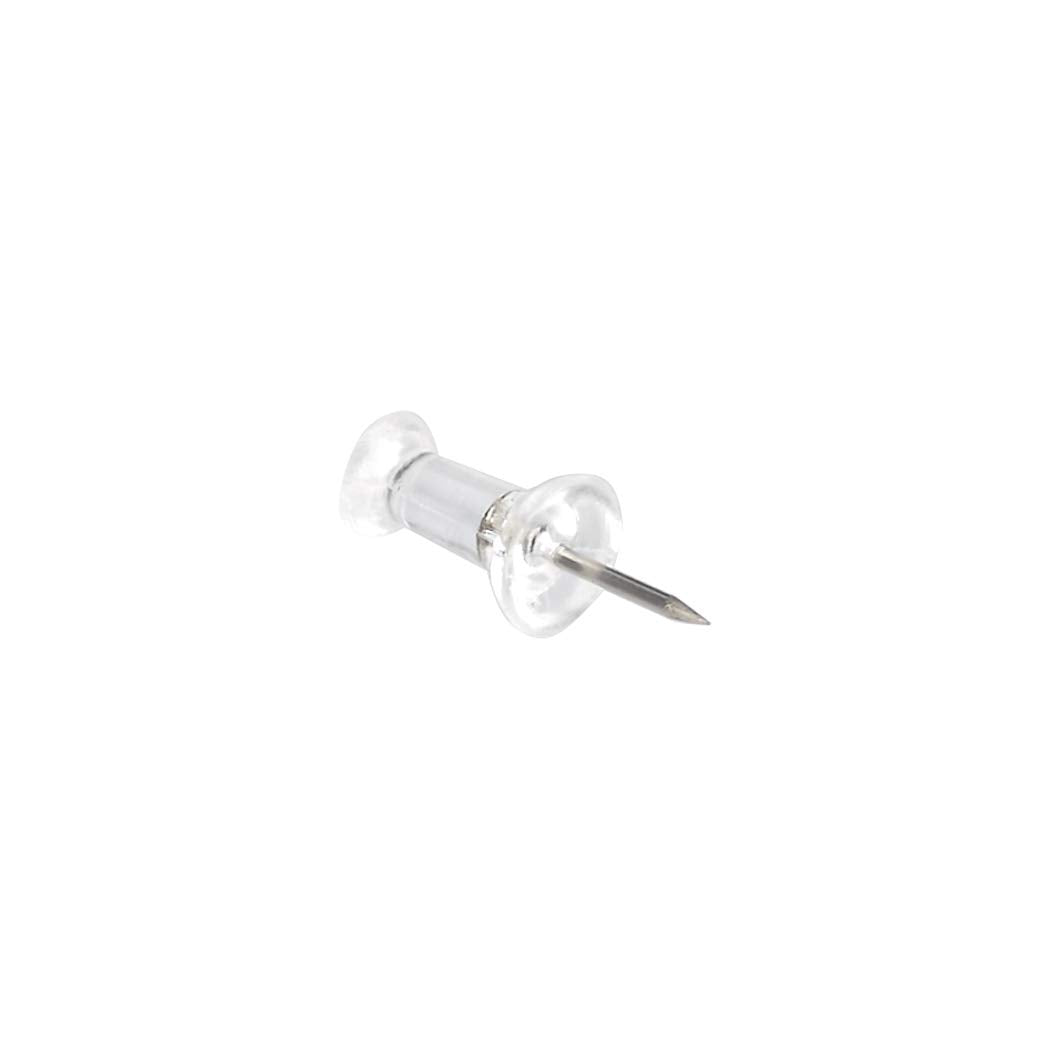 Basics Push Pins Tacks, Clear Plastic Head, Steel Point, 200-Pack 200 pack