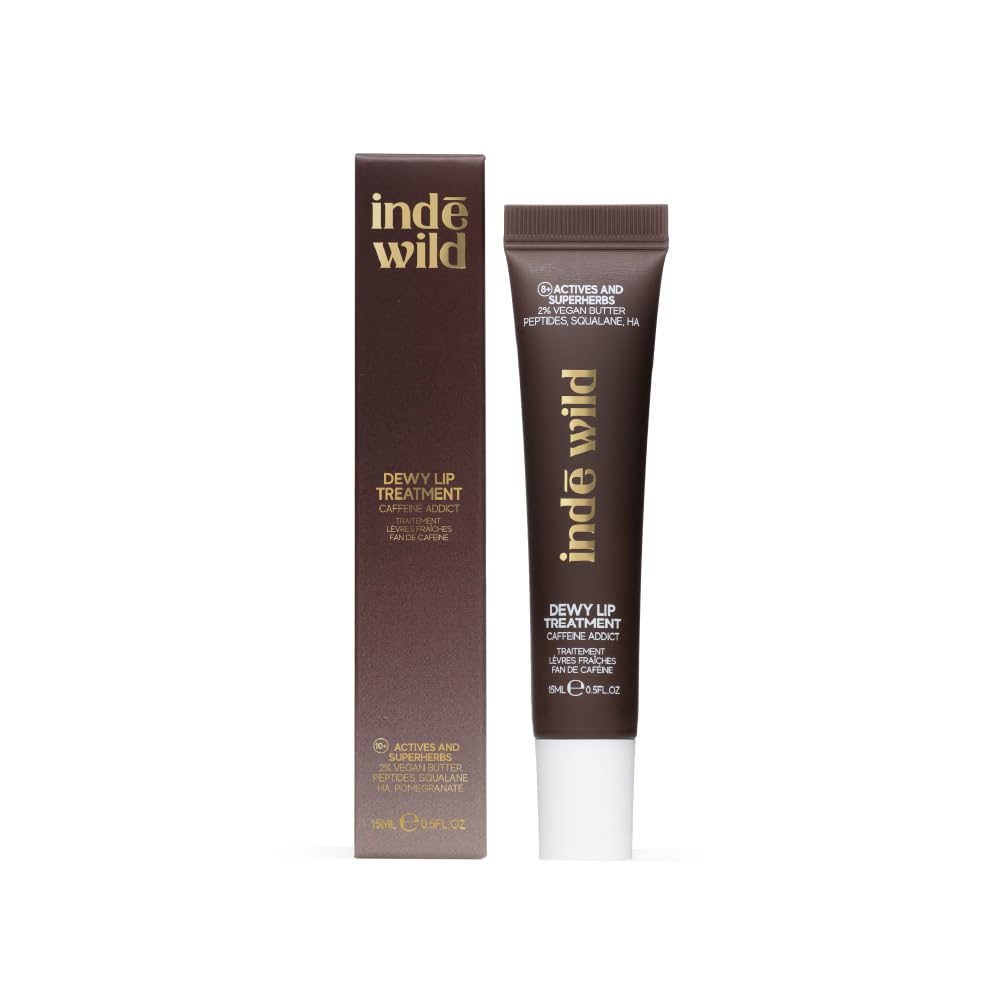 indē wild Caffeine Addict (15ml) Dewy Lip Balm | Lasts for 8+ hours | Hydrating | Coffee Brown | Tinted & Non-Sticky | With Desi Ghee, Peptides, Hyaluronic Acid & Shea Butter | Korean Formulation