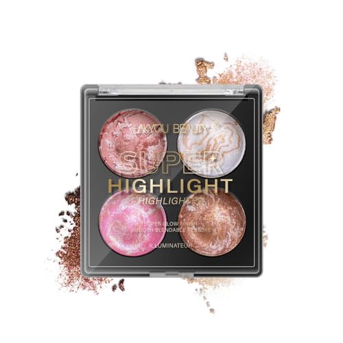 Lakyou Beauty Super Highlight Highlighter | Multishade Highlighter Palette | Travel Friendly | Highly Pigmented | Easy to Blend | Long Lasting | Shade-01 | 15g