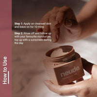 Neude FaceTime Instant Brightening Glow Face Mask 50ml – De-Tan Milk Face Pack with Yogurt Filtrate, Orange Oil & Kojic Acid for Glowing Skin, Blackhead Removal, Anti-Pigmentation & All Skin Types