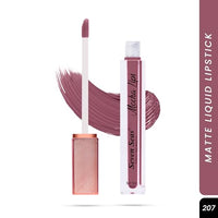 Seven Seas Mocha Lips Matte Liquid Lipstick | Non-Transfer Liquid Lipstick | 12 Hours Long Lasting | Highly Pigmented | Intense Color Payoff | Smudgeproof Liquid Lipstick for Women (207, 4ml)