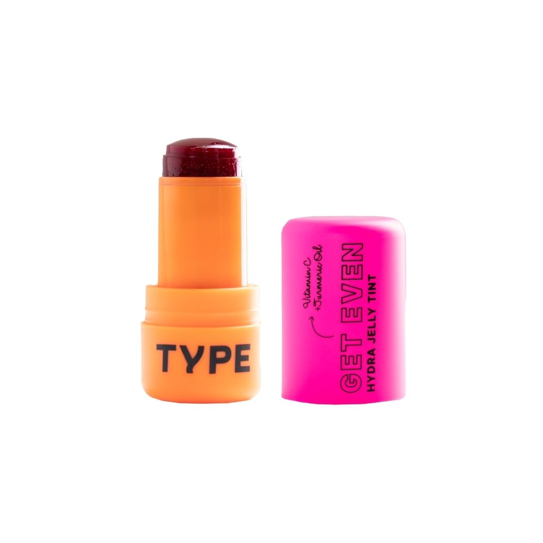 TYPE BEAUTY INC. Get Even Hydra Jelly Tints For Cheeks, Lips and Eyes | Lip Stain with Vitamin C for Pigmentation | Long Lasting | Smudge-proof Lip Tint for Women & Girls - Bubble Gum (85) | 9g