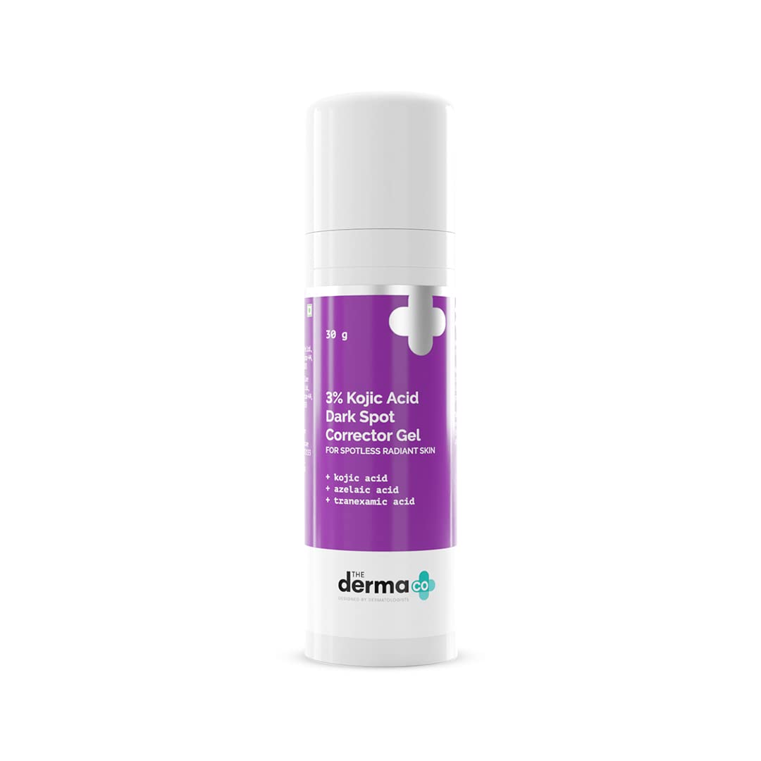 The Derma Co 3% Kojic Acid Dark Spot Corrector Gel | With Azelaic & Tranexamic Acid | For Spotless & Radiant Skin | Reduces Dark Spots, Pigmentation & Blemishes | For Men & Women | 30 g