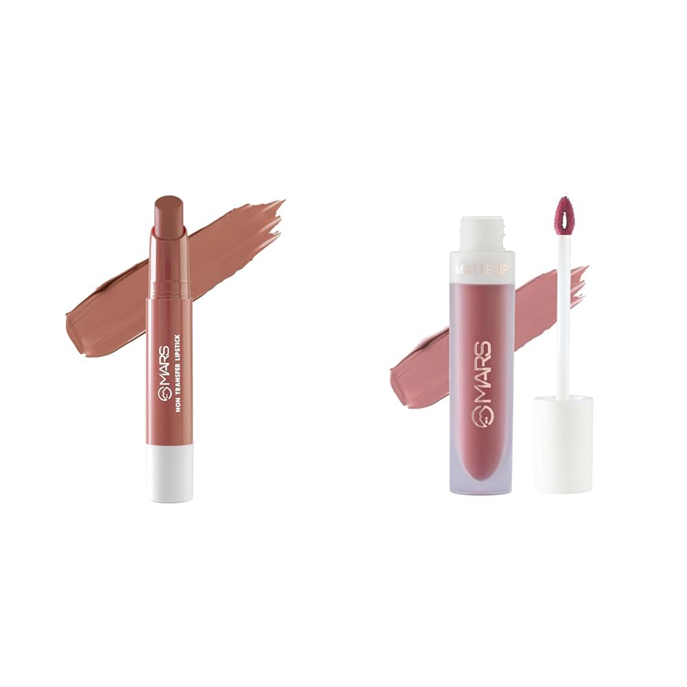 MARS Matte Super Stay LipstickWaterproof Lipstick for Women (2.6 gm) (11-QUEEN) Matte Liquid Lip Color | Long Lasting | Non-Transfer & Waterproof Lipstick for Women (4.5 ml) (03-Blow a Kiss)